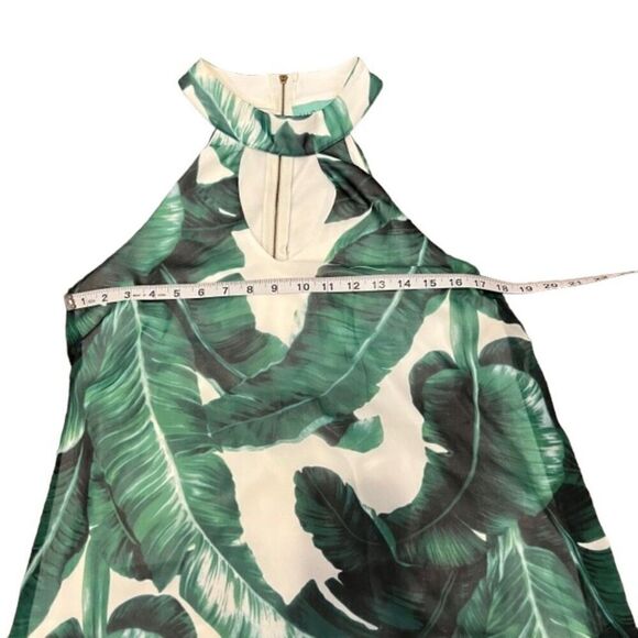 Judith March Short Romper Palm Print Flowy Split Back - Picture 13 of 16